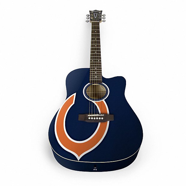 Woodrow Chicago Bears Acoustic Guitar Graphic imagen 1