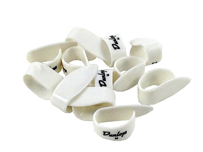 Dunlop Thumb Picks  12 Pack  White  Medium  Left Handed  9012R image 1