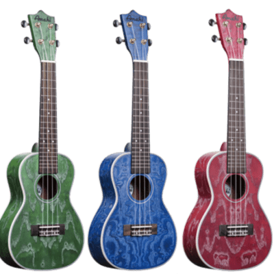 Amahi  Classic Quilted Ash Red Ukulele for sale