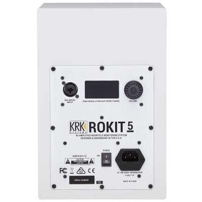 KRK ROKIT 5 G4 RP5G4 5" Active Powered Studio Monitor Speakers White with Stands image 5
