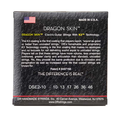 DR Strings Dragon Skin Clear Coated Electric Guitar Strings: Medium 10-46 (2-Pack) image 7