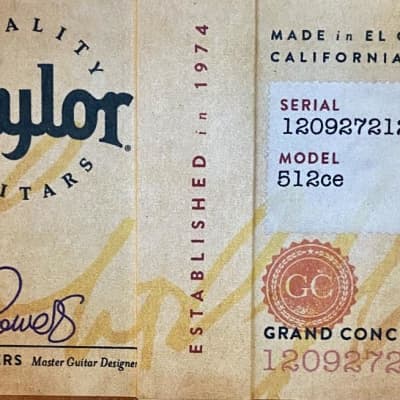 Taylor 512ce Urban Ironbark V-Class Grand Auditorium Acoustic Electric Guitar Ser# 1209272127 image 9