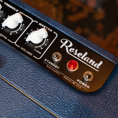 Bartel Roseland 45-Watt 1x12 Guitar Combo Amplifier with Footswitchable Boost in Blue Tolex - CHUCKSCLUSIVE 65th Anniversary Edition - Display Model image 7