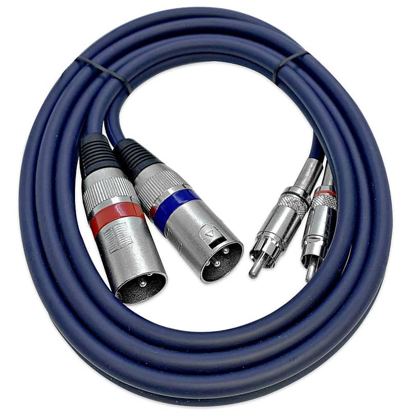 Heavy Duty 10 Foot Dual XLR to RCA Patch Cable, 2 XLR Male to 2 RCA Male  Interconnect Patch Cord HiFi Stereo Pro Audio