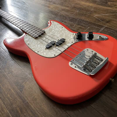 1998 Fender MB-98 / MB-SD Mustang Bass Reissue MIJ Short Scale Fiesta Red image 6