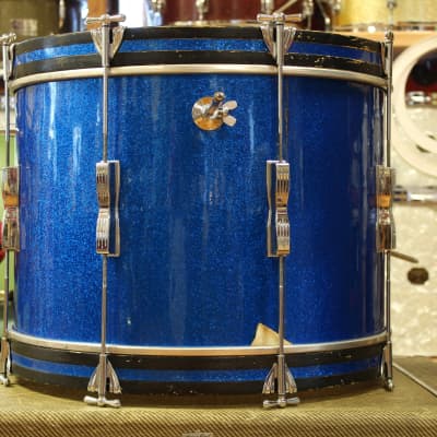 1969 Ludwig Club Date in Blue Sparkle 14x20 14x14 8x12 image 4