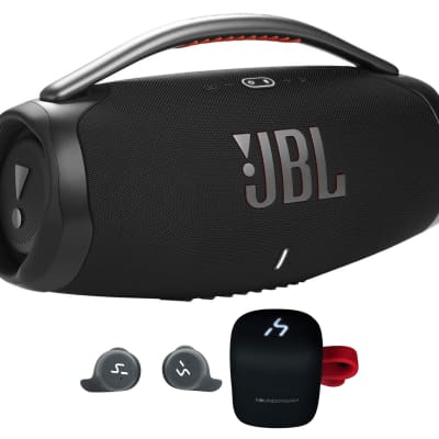 JBL Boombox Wireless Bluetooth Waterproof Portable Speaker Black Regular  Black