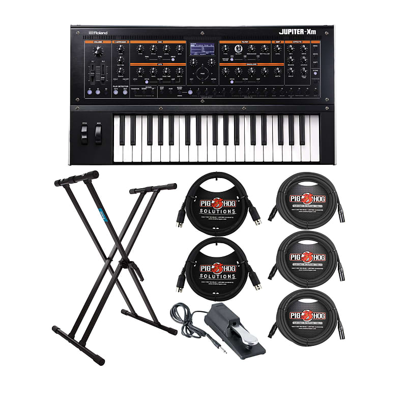 Roland JUPITER-XM 37-Key Keyboard Synthesizer with Keyboard Stand, Sustain  Pedal, XLR Cables (3) and MIDI Cables (2) (8 Items)