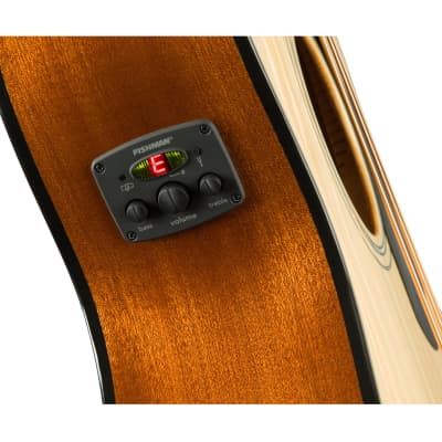 Fender CB-60SCE Acoustic Bass Guitar w/Cutaway & Electronics, Laurel FB, Natural image 4