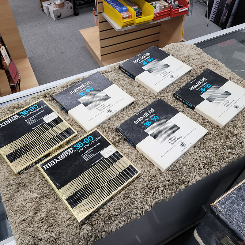 Maxell UD 35-90 1/4&quot; 7&quot; Sound Recording Tape set of 6  			