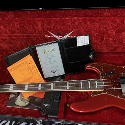 UNPLAYED! 2023 Fender Custom Shop Dealer Event #186 LIMITED EDITION '66 JAZZ BASS - JOURNEYMAN RELIC - AGED CANDY APPLE RED - Authorized Dealer - 9.4lbs - G01794 - SAVE BIG! image 14