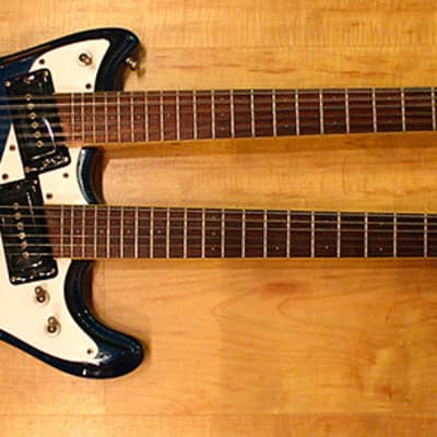 Mosrite ‘Joe Maphis’ Style Double Neck 1966 Blue image 11