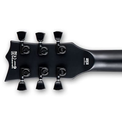 ESP LTD Viper-1000 Baritone Guitar w/ EMG Pickups and Macassar Ebony Fretboard - Black Satin image 9