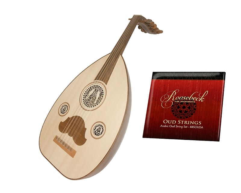 Includes: Mid-East Arabic Oud W/ Gig Bag – Walnut + Extra Replacement  String Set