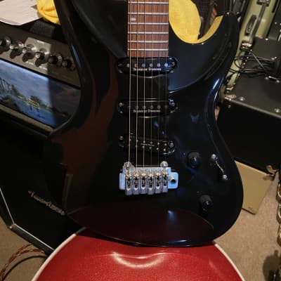 MJ Mirage Custom 2011 - Gloss Tuxedo Black made by Master Luthier Mark Johnson!  AS~New with AAAA Curly Maple Neck, Old Growth Mahogany Body.  Weighs only 7.32 lbs.  Killer! image 2