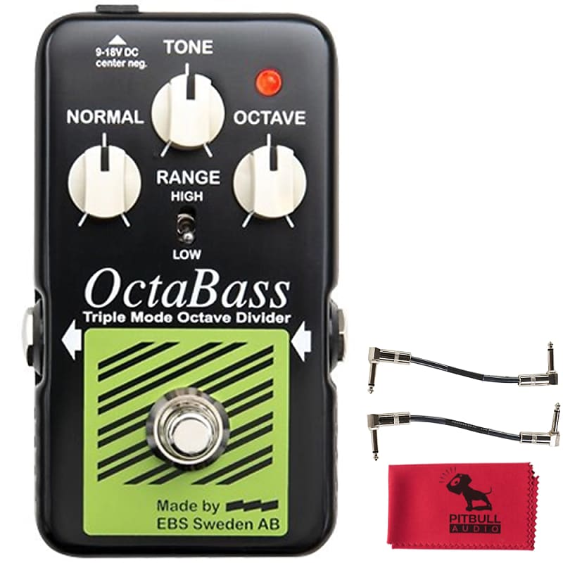 EBS OctaBass Blue Label Triple Mode Octave Divider Pedal w/ Patch Cables &  Cloth