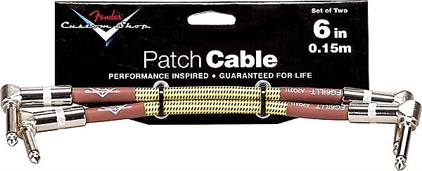 Fender Custom Shop Performance Series Cable, 6", Tweed, Two-Pack 2016 image 1