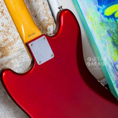 2002 Fender Japan Mustang 69 Vintage Reissue Candy Apple Red Competition Stripe offset guitar - CIJ image 13