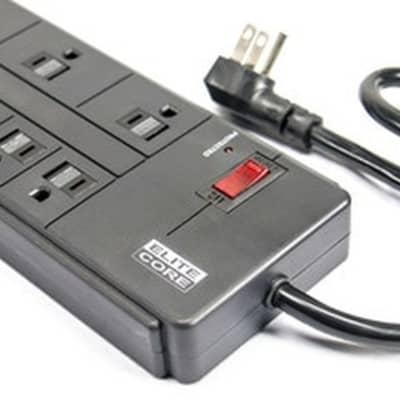 Elite Core AC Power Strip with Surge Protection 8 Outlets Stage Studio -Black image 2