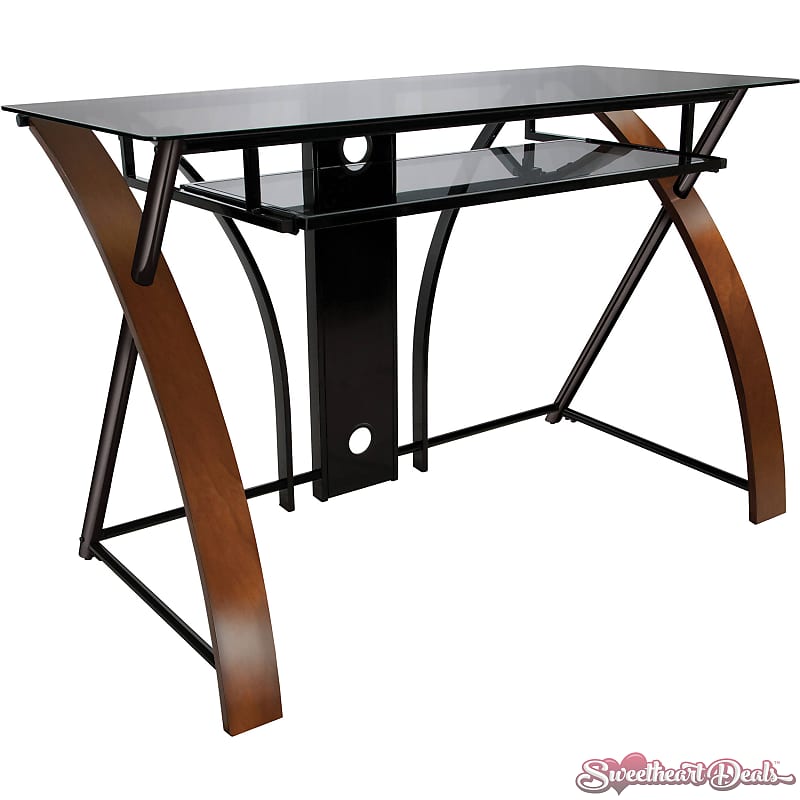 Bell'O CD8841 Bell'O Computer - Studio - Office - Work Desk with Curved Wood Sides image 1