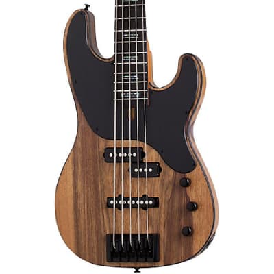 Schecter Guitar Research Model-T 5 Exotic 5-String Black Limba Electric Bass Satin Natural 2833 image 5