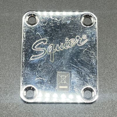 Used Squier by Fender  Chrome Neck Plate part for guitar image 1