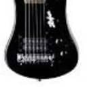 Hofner Shorty Guitar - Black Shorty Full Sized Neck Travel Electric Guitar w/ Gigbag