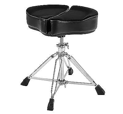 Ahead SPG-BL Spinal-G Saddle Drum Throne in Black Cloth Top & Sides w/ 4 Legged Base image 1