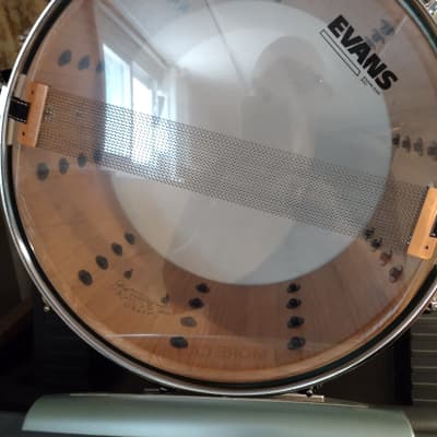 Stubblefield drum company Custom-made snare drum 2021 Seafoam green image 1