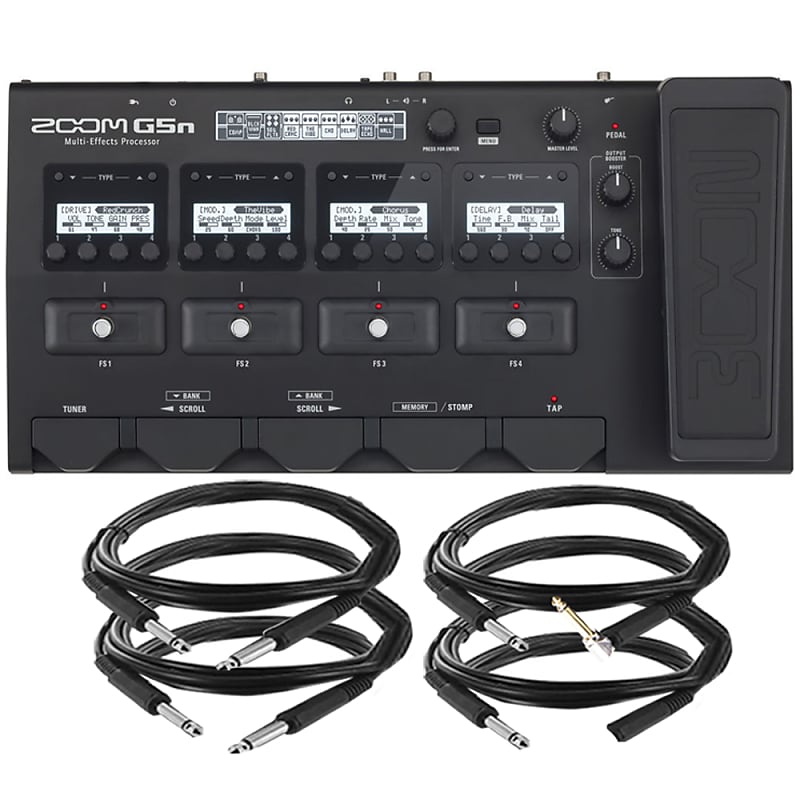 Zoom G5n Guitar Multi-Effects Processor + Pig Hog Solutions 3.5mm