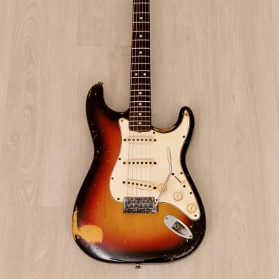 1965 Fender Stratocaster Vintage Electric Guitar Sunburst w/ 1964 Neck Date, Case image 2
