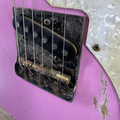 Von K Guitars T-Time 69TL Relic Tele Thin-line F Hole Aged Mary Kay Pink Nitro Lacquer image 7