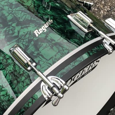 Rogers USA Covington Drum Set 5pc Green Marine Pearl 22" Exclusive Shell Pack image 4
