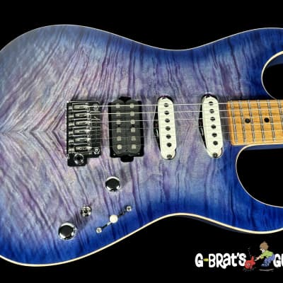 2023 Tom Anderson Drop Top Shorty Flame Top ~ Abalone to Deep Ocean Blue Burst w Binding for sale