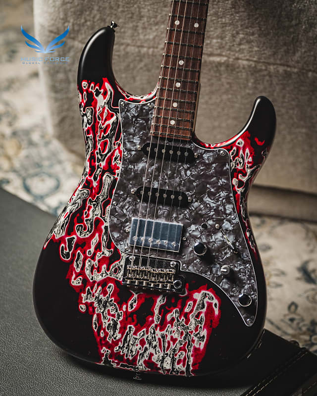 James Tyler USA Studio Elite HD-Crazy Water Semi-Gloss SSH w/Rosewood FB, Black Pearl Pickguard, Faux Matching Headstock, Midboost & Bypass Button image 1