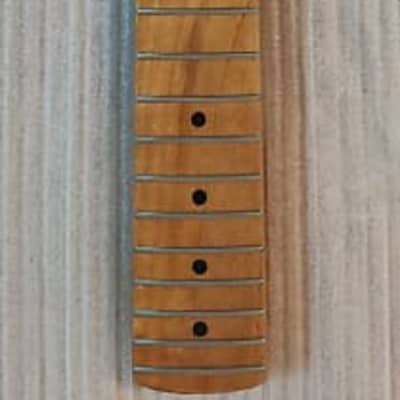 Anonymous 22 frets torrefied / baked / roasted maple guitar neck and fingerboard (strat neck pocket) image 3