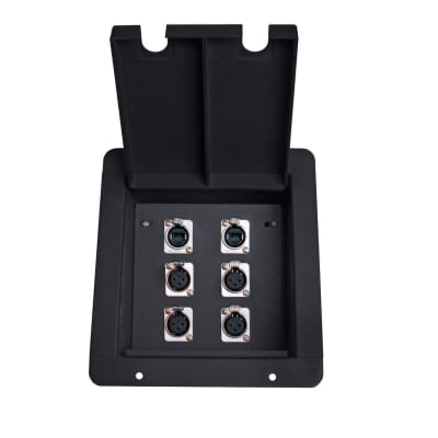 Elite Core FB6 Recessed Floor Box with 4 XLRF + 2 Ethernet Pass-Through Jacks image 1