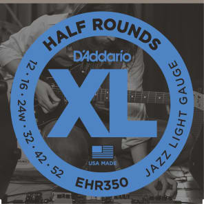 D'Addario EHR350 Half Round Electric Guitar Strings, Jazz Light Gauge