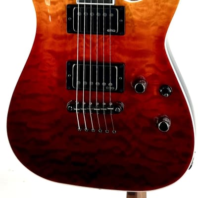 ESP E-II Horizon NT Quilt Top Electric Guitar - Tiger Eye Amber Fade Ser#: ES7350243 image 3