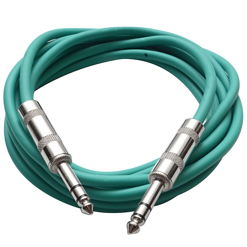 SEISMIC AUDIO - Green 1/4" TRS 10' Patch Cable  Effects image 1