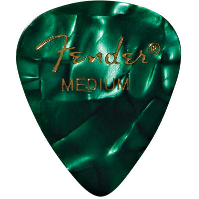 Fender 351 Shape Premium Celluloid Electric Guitar Picks 12-Pk Medium Green Moto