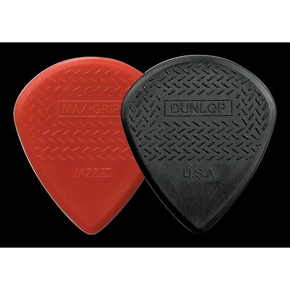 Dunlop 471P3S MaxGrip Jazz III Picks, Black, 6 Pack Reverb UK
