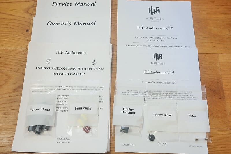 Fisher 100t restoration kit filter capacitor repair rebuild fix  			