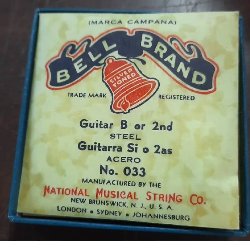 4 Bell Brand Guitar Steel String B or 2nd Wound Silvertoned mgf by