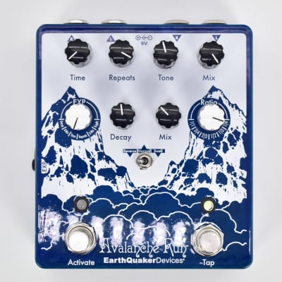 EarthQuaker Devices Avalanche Run Stereo Reverb & Delay with Tap Tempo V2 2022 Blue Sparkle / White for sale