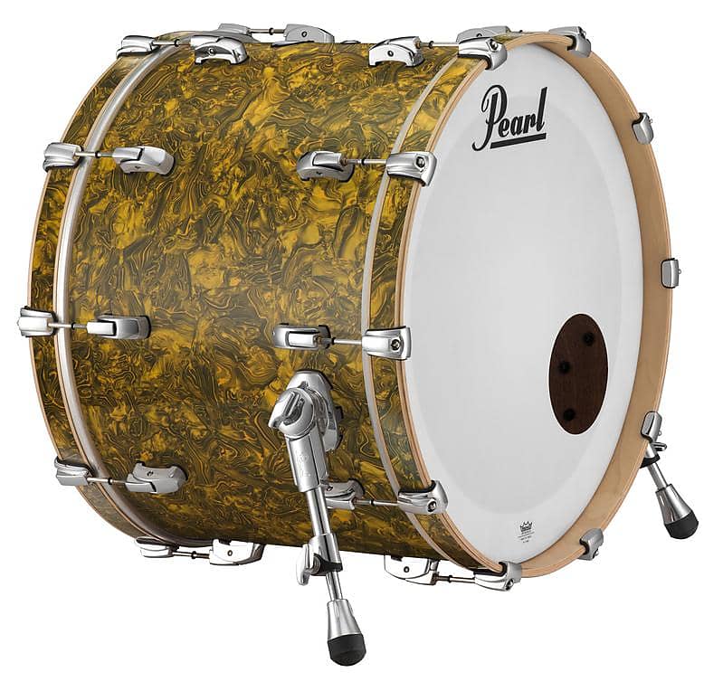 Pearl Music City Custom 24"x14" Reference Series Bass Drum w/BB3 Mount GOLDEN YELLOW ABALONE RF2414BB/C420 image 1