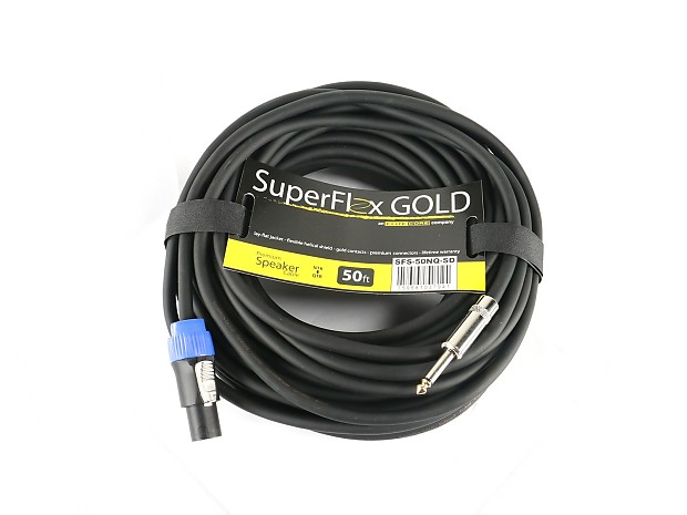 SuperFlex GOLD SFS-50NQ-SD 16-Gauge Twist Lock to 1/4" Speaker Cable - 50' image 1
