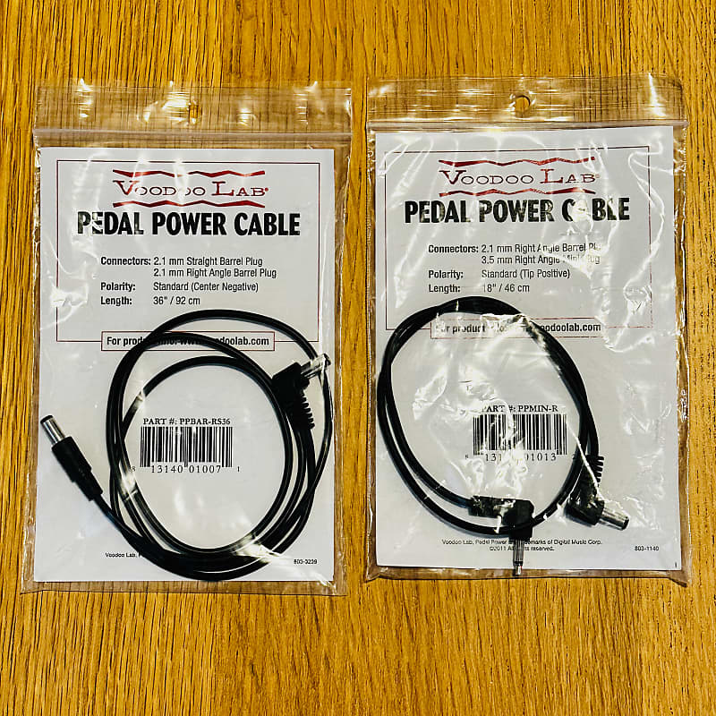 Voodoo Lab 2x Pedal Power Cables PPMINR and PPBARRS36 Reverb