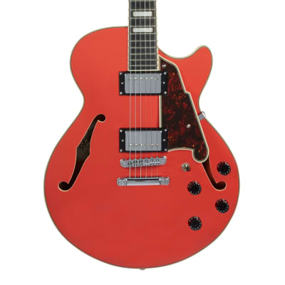 D'Angelico Premier SS Semi-Hollow Electric Guitar Stopbar Tailpiece Fiesta Red, DAPSSFRCSCB image 6