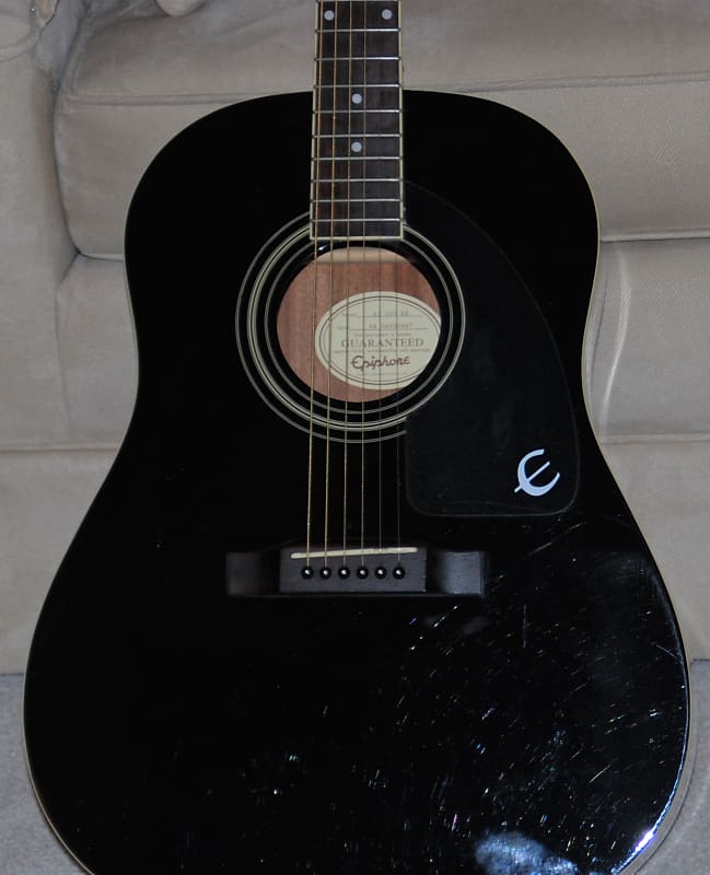 Epiphone AJ-100 EB Black Jumbo guitar | Reverb